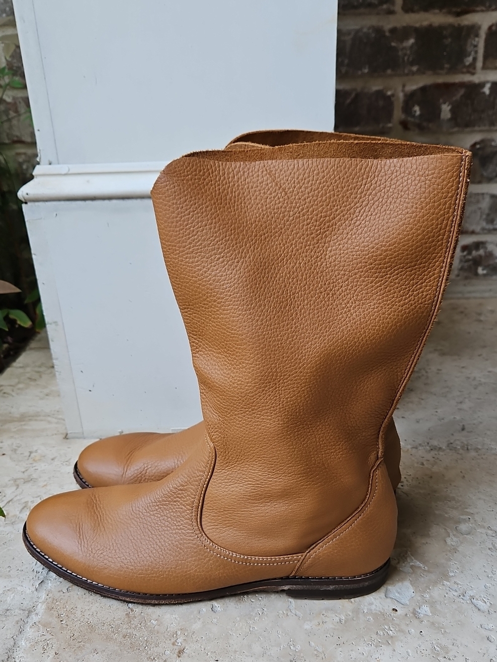 Trask Ava Norwegian Elk Women’s Tan Leather Mid-Calf Slouchy Size 9 1/2 Boots